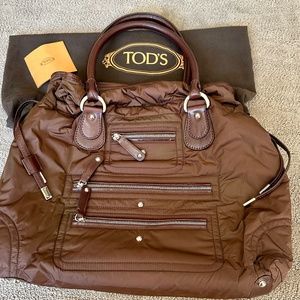 🐻Tod’s Pashmy Media D Bag - Brown Nylon  - In Great Condition🐻